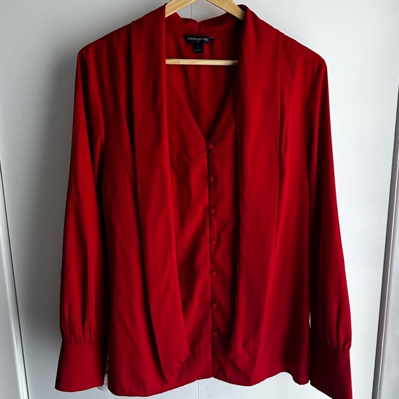 Banana Republic Red Blouse with Pussy Bow - Picture 3 of 6